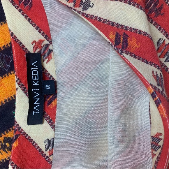 Tanvi Kedia Anthropologie “Ozma” Mixed Media Patchwork Beaded Tunic Dress - Picture 8 of 11